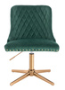 FOTEL HR940CROSS BUTELKOWA ZIELEŃ WELUR ZŁOTA PODSTAWA