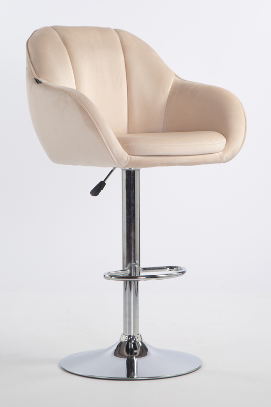 HOKER HR2055W KREMOWY WELUR CHROMOWANA PODSTAWA