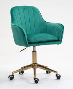 FOTEL HR2022K BUTELKOWA ZIELEŃ WELUR ZŁOTA PODSTAWA