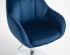 HOKER HR2055N CIEMNE MORZE  WELUR CHROMOWANA PODSTAWA