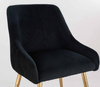 HR920 KRZESŁO ZŁOTE NOGI CZARNY WELUR