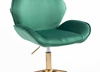 FOTEL HR350K BUTELKOWA ZIELEŃ WELUR ZŁOTA PODSTAWA