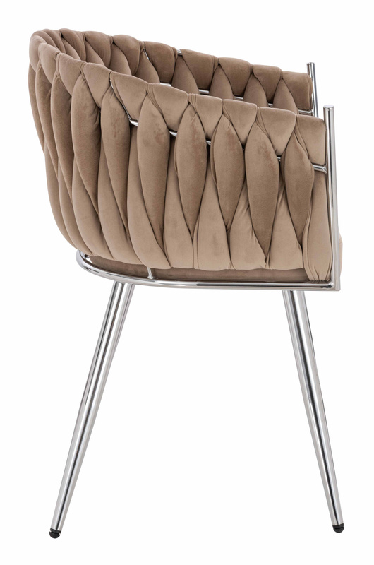 HR750 KRZESŁO CHROMOWANE NOGI LATTE WELUR