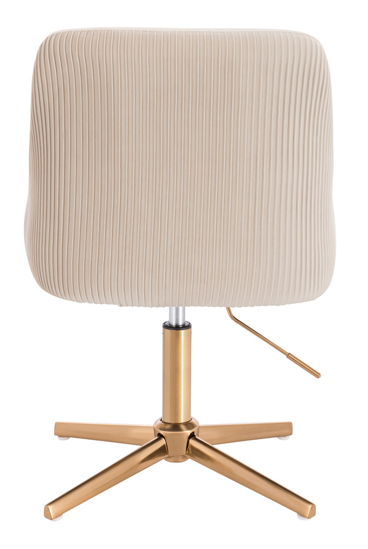 FOTEL HR920CROSS KREMOWY WELUR ZŁOTA PODSTAWA
