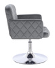 FOTEL HR802N GRAFITOWY WELUR CHROMOWANA PODSTAWA