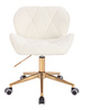 FOTEL HR111K KREMOWY BARANEK ZŁOTA PODSTAWA