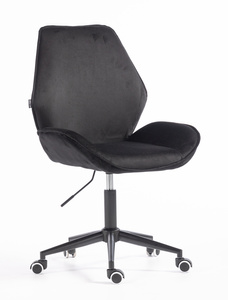 FOTEL HR350K CZARNY WELUR CZARNA PODSTAWA