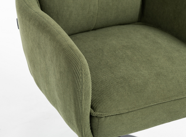 HOKER HR250N ZIELONY SZAŁWIA PREMIUM CORD SZTRUKS CZARNA PODSTAWA