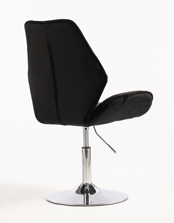 FOTEL HR350N CZARNY WELUR CHROMOWANA PODSTAWAN