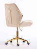 FOTEL HR350K KREMOWY WELUR ZŁOTA PODSTAWA