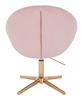 FOTEL HR8516CROSS PUDROWY RÓŻ WELUR ZŁOTA PODSTAWA
