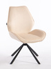 FOTEL HR350 PAJĄK KREMOWY WELUR CZARNA PODSTAWA