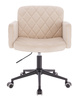 FOTEL HR802K KREMOWY WELUR CZARNA PODSTAWA