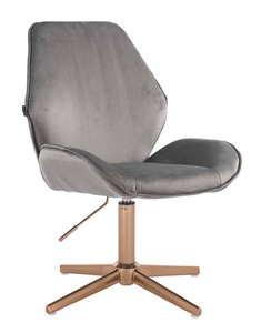 FOTEL HR350CROSS STALOWY WELUR ZŁOTA PODSTAWA