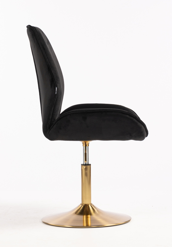 FOTEL HR350N CZARNY WELUR ZŁOTA PODSTAWA