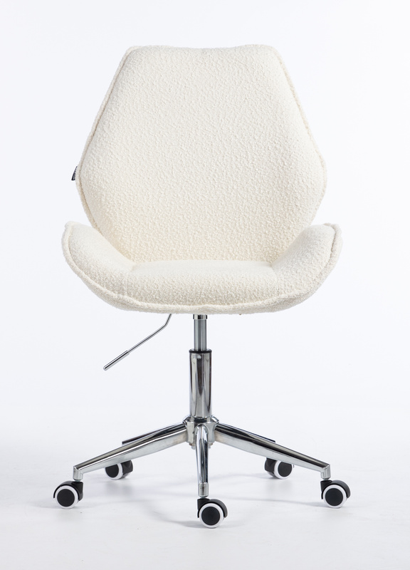 FOTEL HR350K KREMOWY BARANEK CHROMOWANA PODSTAWA