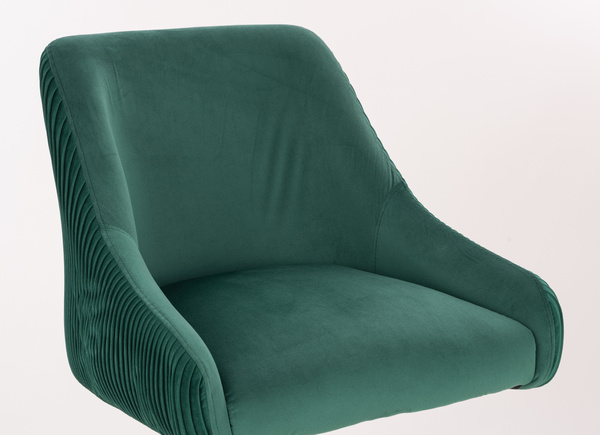 FOTEL HR920KW BUTELKOWA ZIELEŃ WELUR CZARNA PODSTAWA