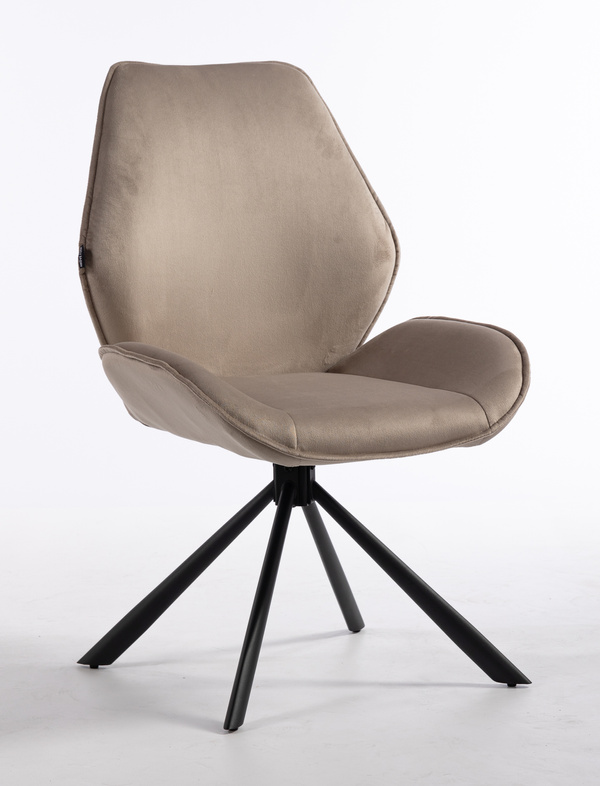 FOTEL HR350 PAJĄK LATTE WELUR CZARNA PODSTAWA