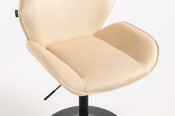 FOTEL HR350N KREMOWY WELUR CZARNA PODSTAWA