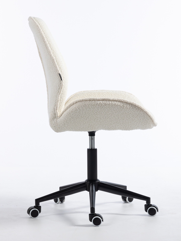 FOTEL HR350K KREMOWY BARANEK CZARNA PODSTAWA