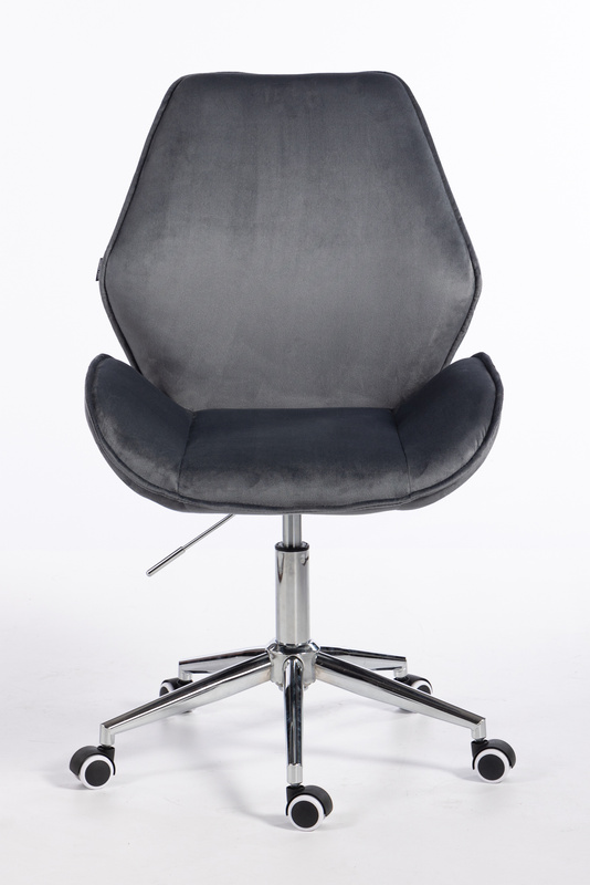 FOTEL HR350K GRAFITOWY WELUR CHROMOWANA PODSTAWA