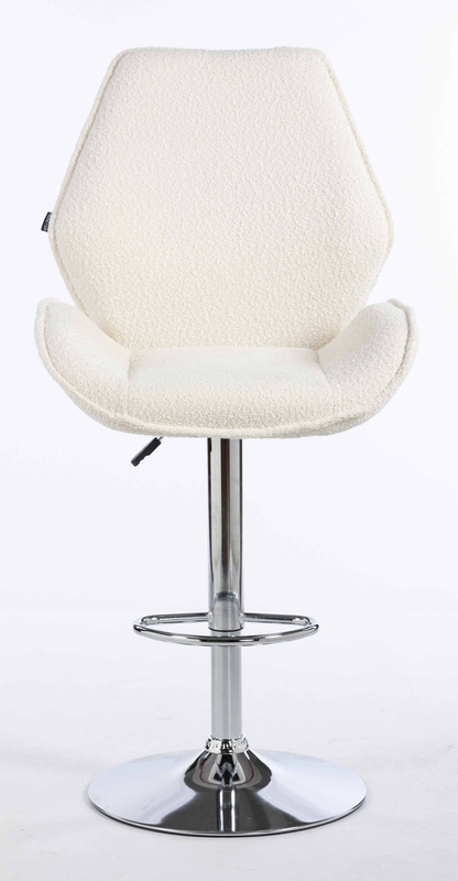 FOTEL HR350W KREMOWY BARANEK CHROMOWANA PODSTAWA