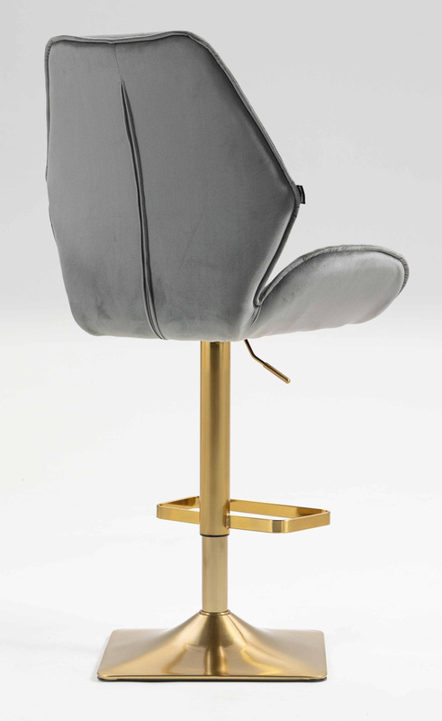 FOTEL HR350KW STALOWY WELUR ZŁOTA PODSTAWA
