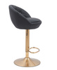 FOTEL HR948W CZARNY EKOSKÓRA ZŁOTA PODSTAWA