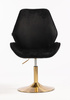 FOTEL HR350N CZARNY WELUR ZŁOTA PODSTAWA