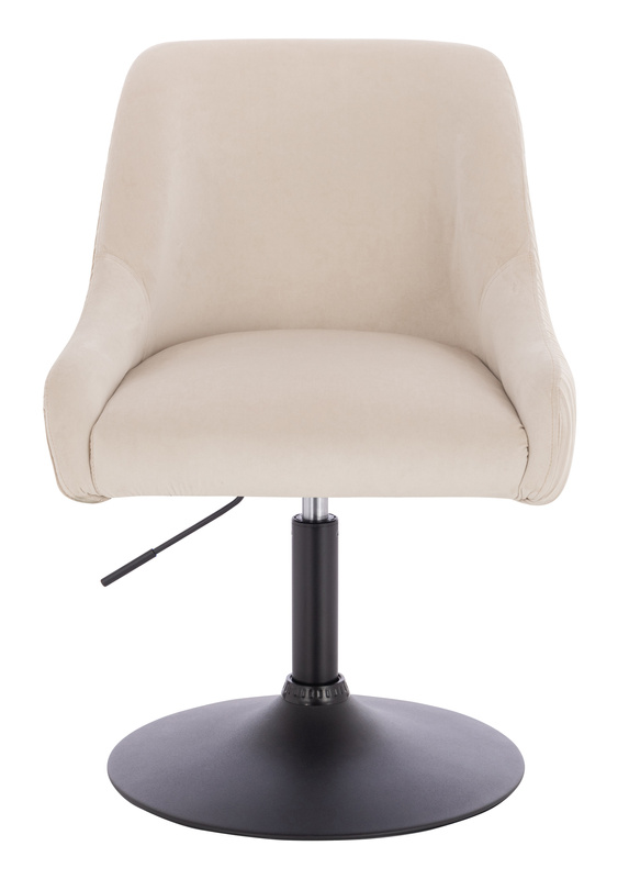 FOTEL HR920N KREMOWY WELUR CZARNA PODSTAWA