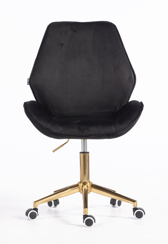 FOTEL HR350K CZARNY WELUR ZŁOTA PODSTAWA