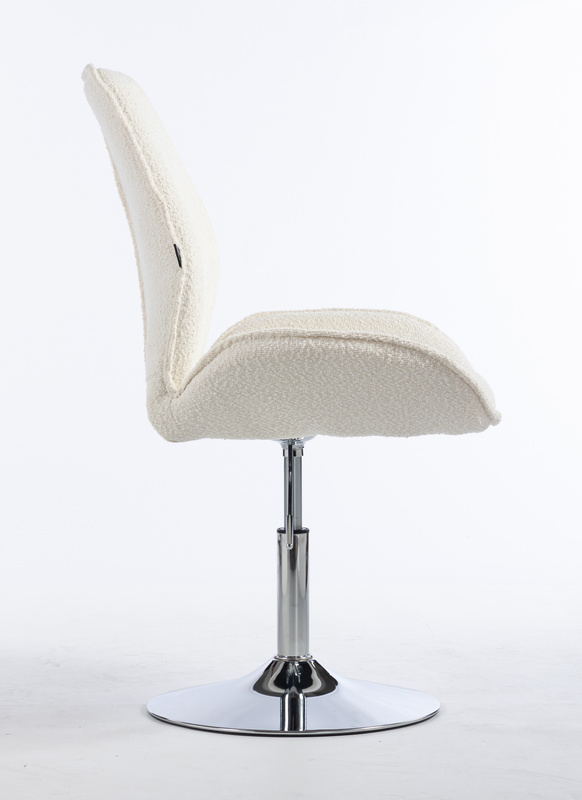 FOTEL HR350N KREMOWY BARANEK CHROMOWANA PODSTAWA