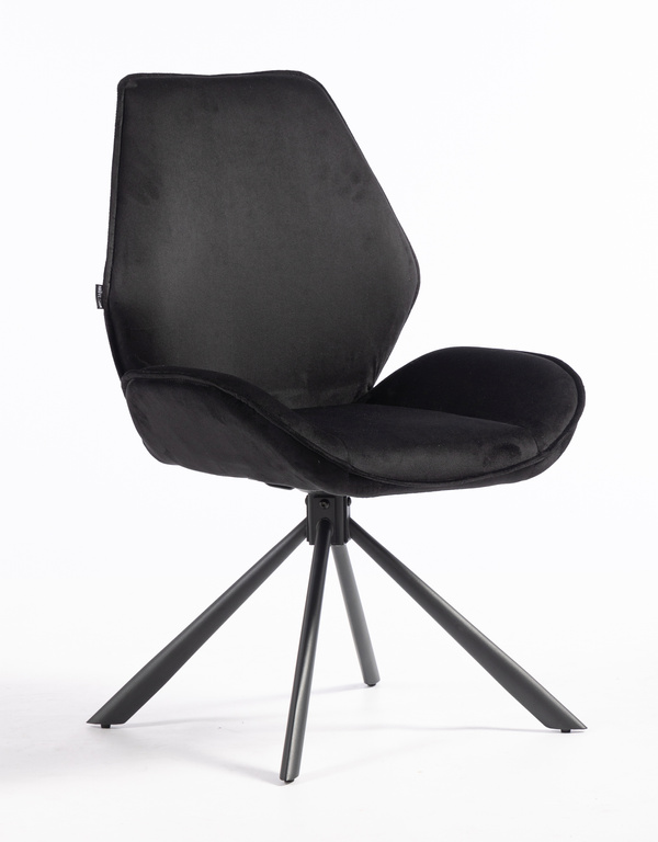 FOTEL HR350 PAJĄK CZARNY WELUR CZARNA PODSTAWA