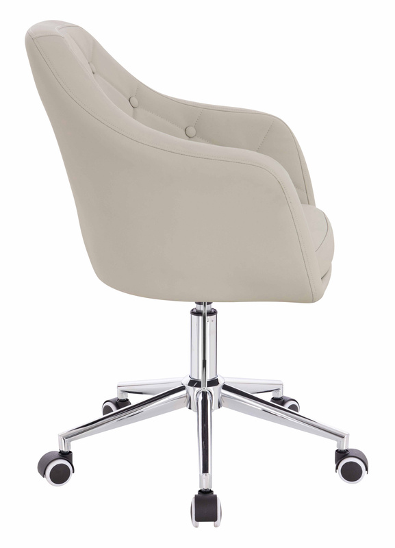 HOKER HR831K ECRU EKOSKÓRA PREMIUM SOFT CHROMOWANA PODSTAWA