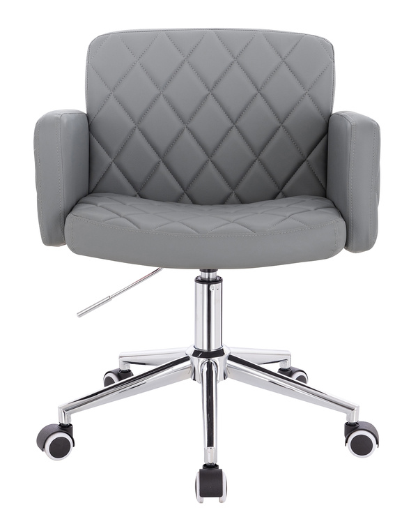 FOTEL HR802K SZARY CHROMOWANA PODSTAWA