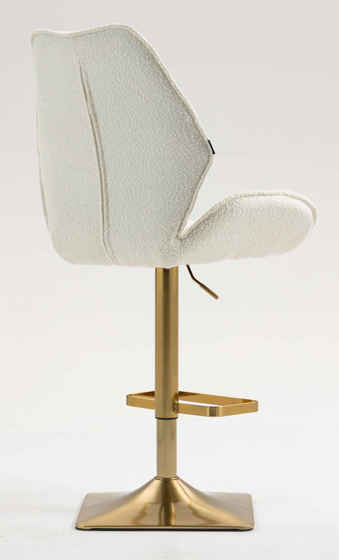 FOTEL HR350KW KREMOWY BARANEK ZŁOTA PODSTAWA