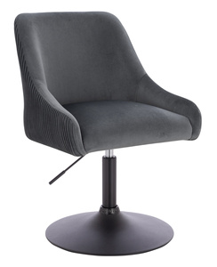 FOTEL HR920N GRAFITOWY WELUR CZARNA PODSTAWA