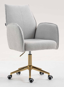 FOTEL HR280K SZARY BARANEK ZŁOTA PODSTAWA