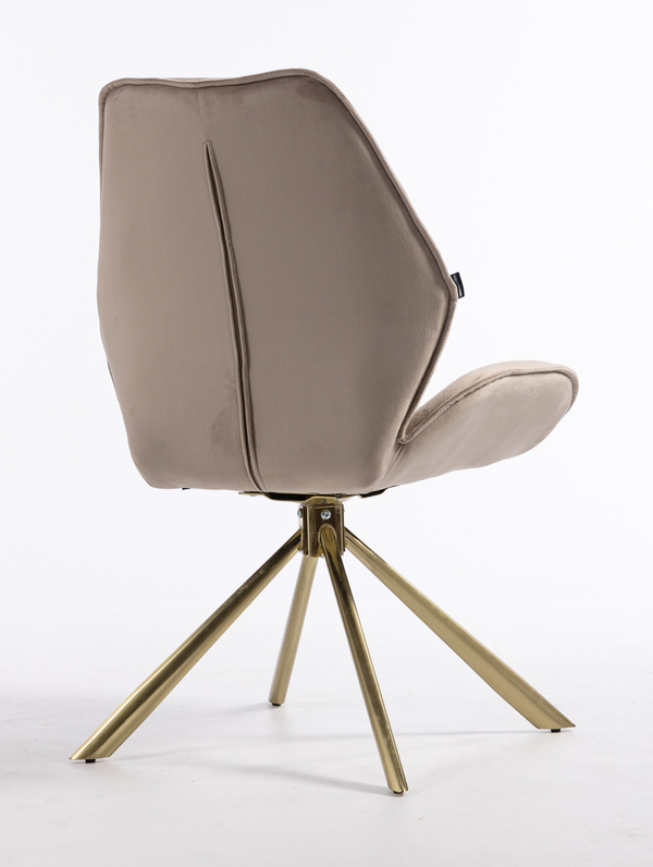 FOTEL HR350 PAJĄK LATTE WELUR ZŁOTA PODSTAWA