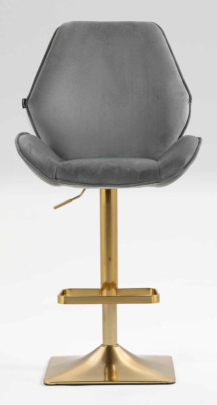 FOTEL HR350KW STALOWY WELUR ZŁOTA PODSTAWA