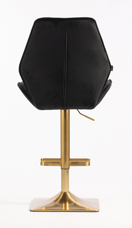 FOTEL HR350KW CZARNY WELUR ZŁOTA PODSTAWA