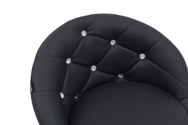 FOTEL HR948K CZARNY EKOSKÓRA ZŁOTA PODSTAWA