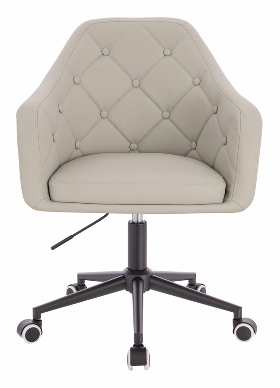 HOKER HR831K ECRU EKOSKÓRA PREMIUM SOFT CZARNA PODSTAWA