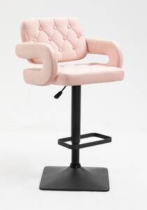 HOKER HR8403KW PUDROWY RÓŻ WELUR CZARNA PODSTAWA