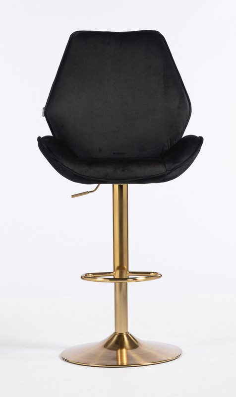 FOTEL HR350W CZARNY WELUR ZŁOTA PODSTAWA