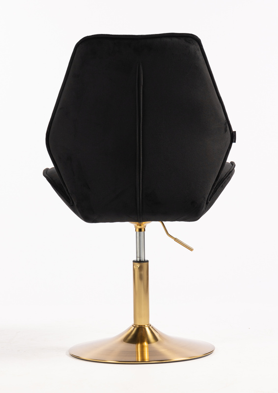 FOTEL HR350N CZARNY WELUR ZŁOTA PODSTAWA