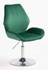 FOTEL HR350N BUTELKOWA ZIELEŃ WELUR CHROMOWANA PODSTAWA