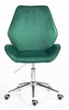 FOTEL HR350K BUTELKOWA ZIELEŃ WELUR CHROMOWANA PODSTAWA