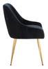 HR920 KRZESŁO ZŁOTE NOGI CZARNY WELUR