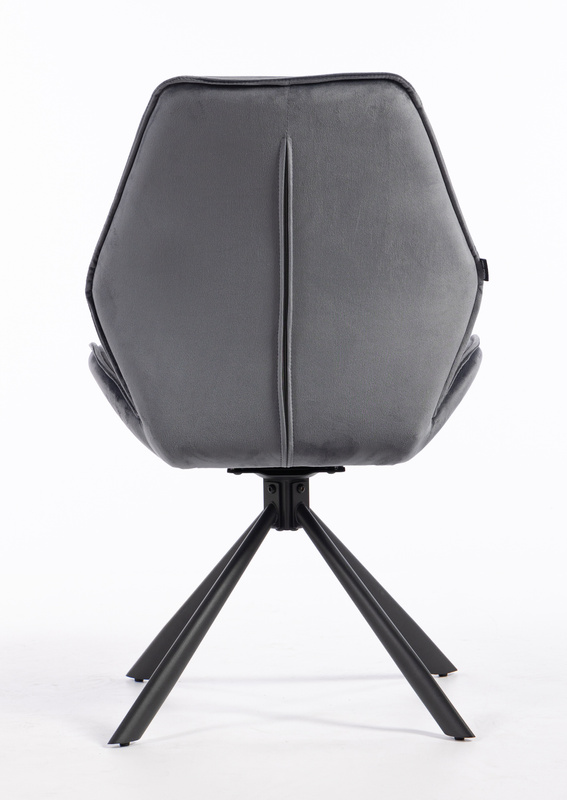 FOTEL HR350 PAJĄK GRAFITOWY WELUR CZARNA PODSTAWA